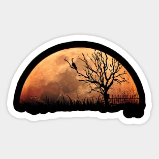 vintage moon night Sticker